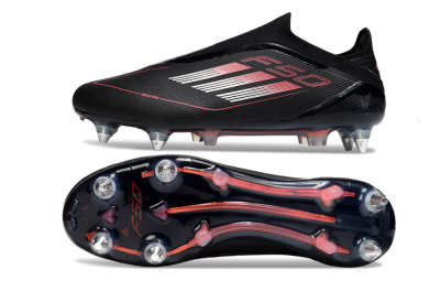 Adidas F50 Elite Laceless SG Low-Tops Soccer Cleats - Black/Silver/Red