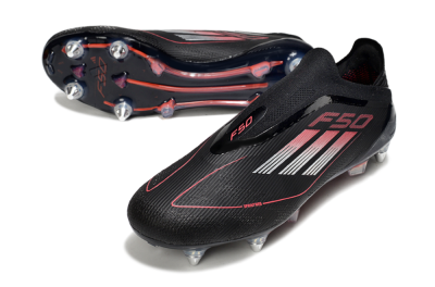 Adidas F50 Elite Laceless SG Low-Tops Soccer Cleats - Black/Silver/Red