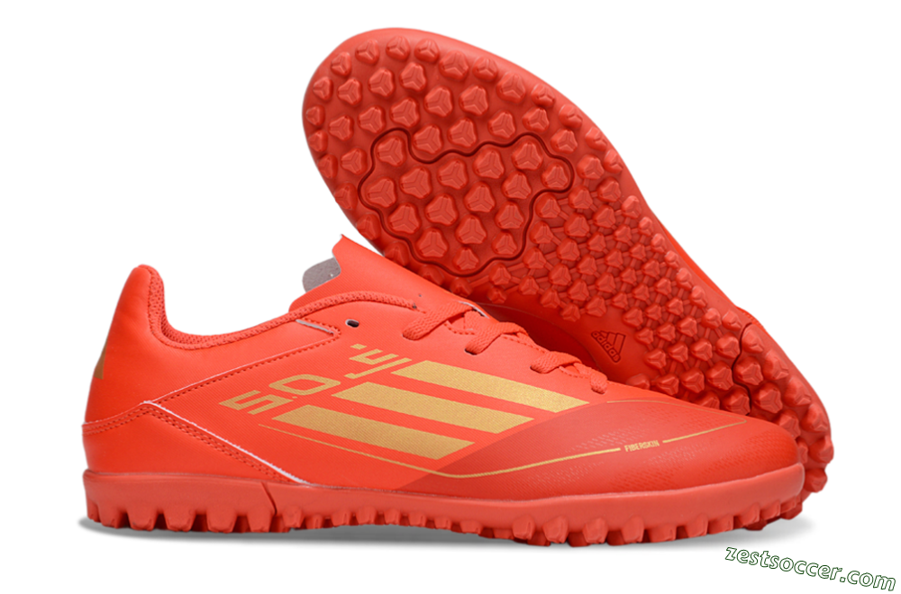 Adidas F50 Club TF Low-Tops Soccer Shoes - Red/Gold 0