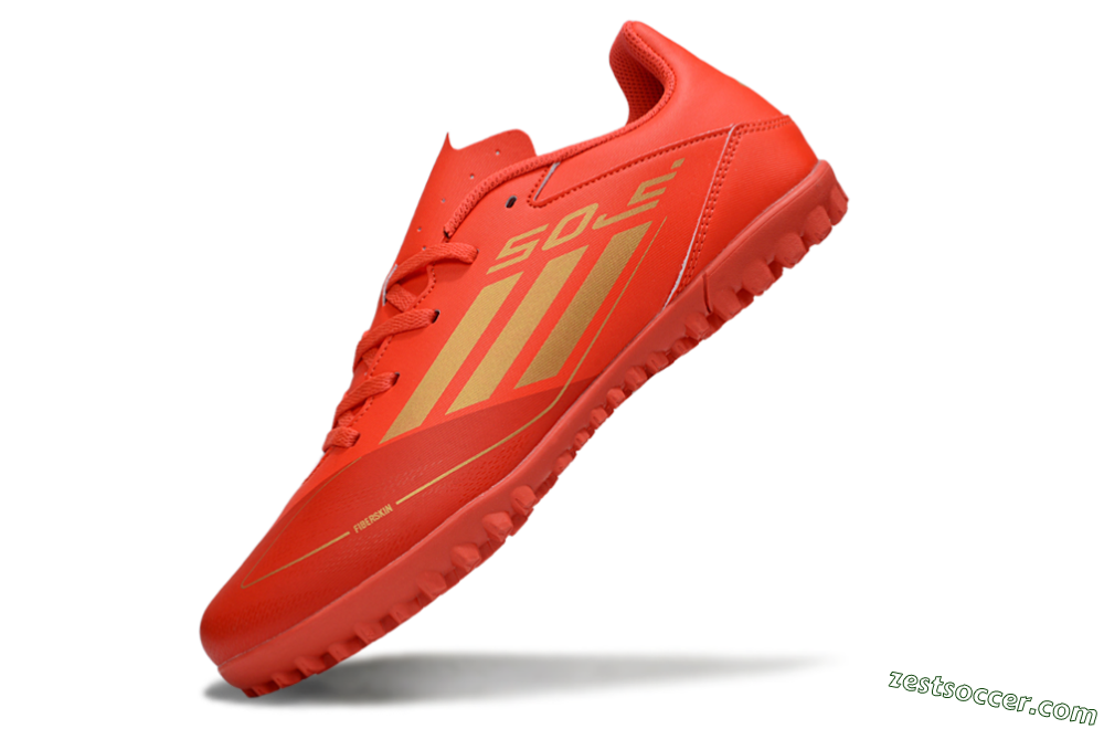 Adidas F50 Club TF Low-Tops Soccer Shoes - Red/Gold 5