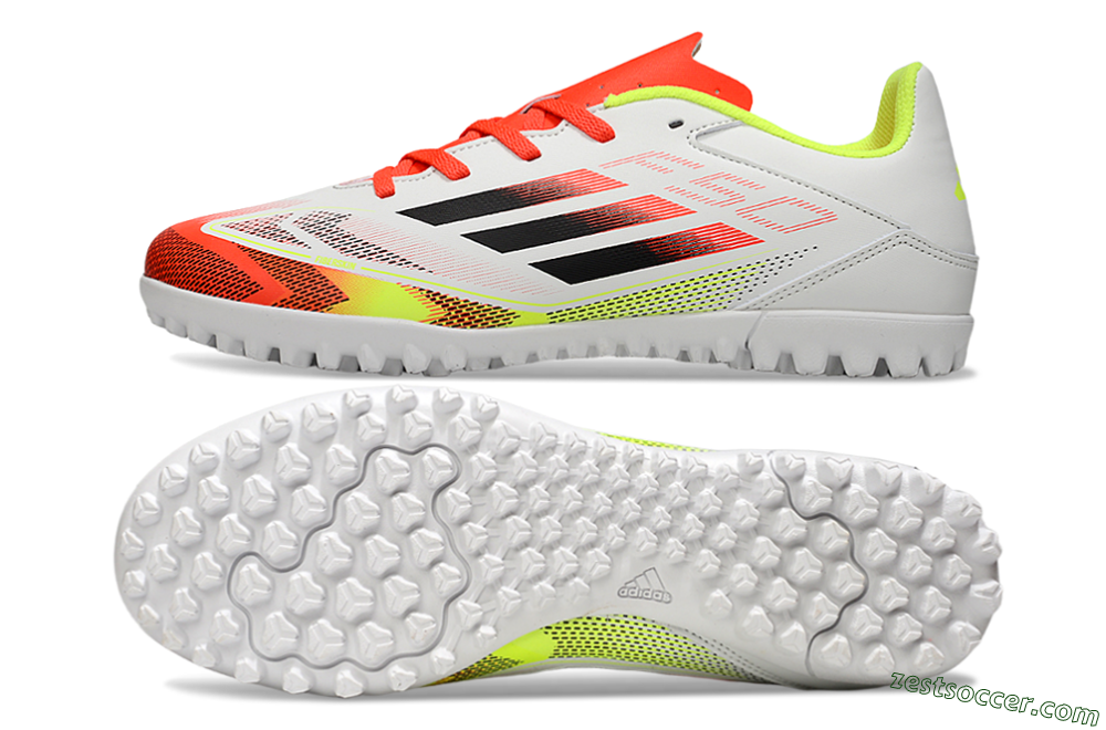 Adidas F50 Club TF Low-Tops Soccer Shoes - White/Red/Yellow 1