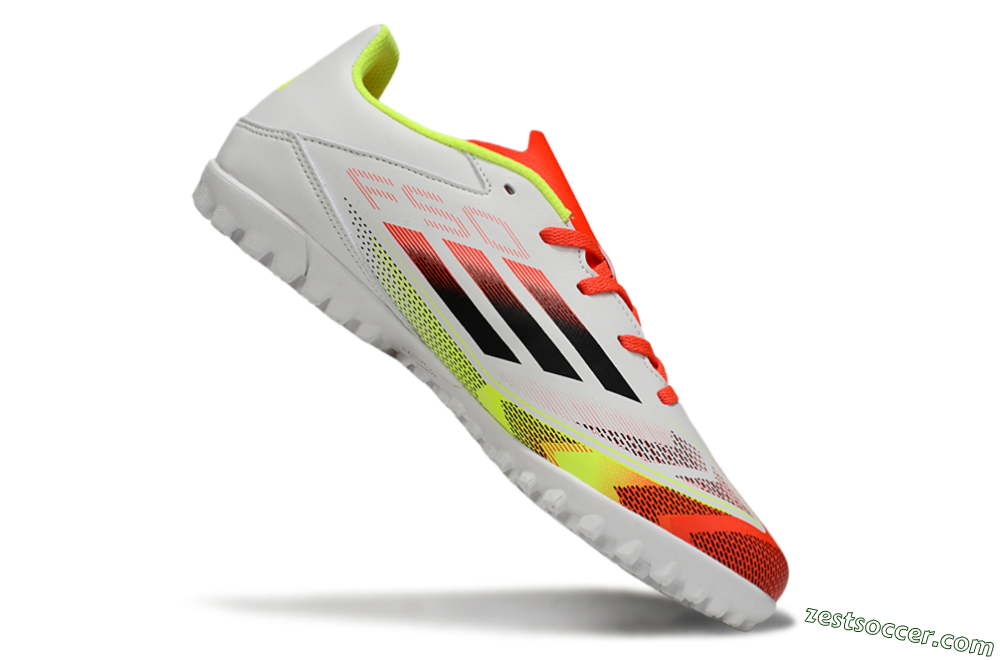Adidas F50 Club TF Low-Tops Soccer Shoes - White/Red/Yellow 4