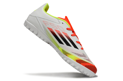 Adidas F50 Club TF Low-Tops Soccer Shoes - White/Red/Yellow