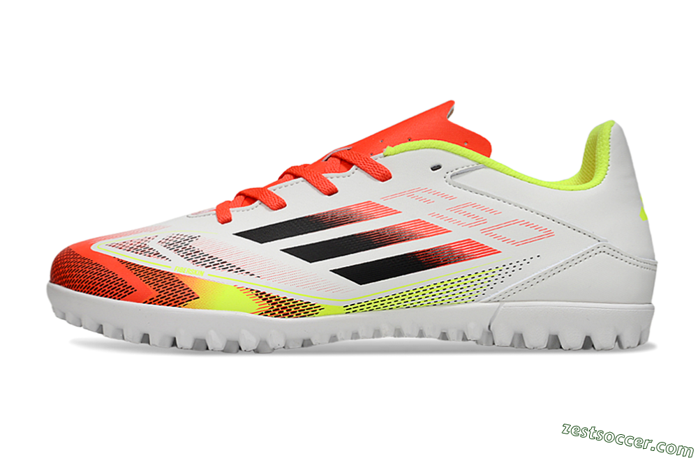 Adidas F50 Club TF Low-Tops Soccer Shoes - White/Red/Yellow 2