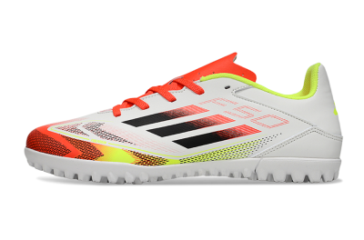 Adidas F50 Club TF Low-Tops Soccer Shoes - White/Red/Yellow