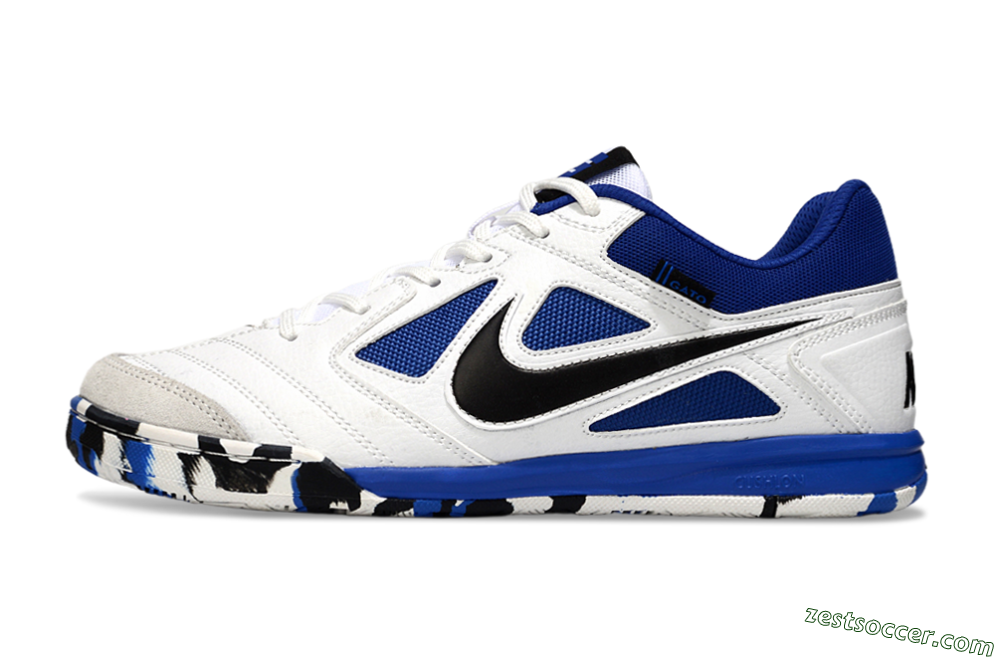 Nike Lunar Gato 2 IC Low-Tops Soccer Shoes - White/Blue/Black 2