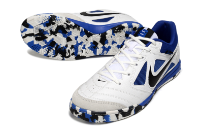 Nike Lunar Gato 2 IC Low-Tops Soccer Shoes - White/Blue/Black