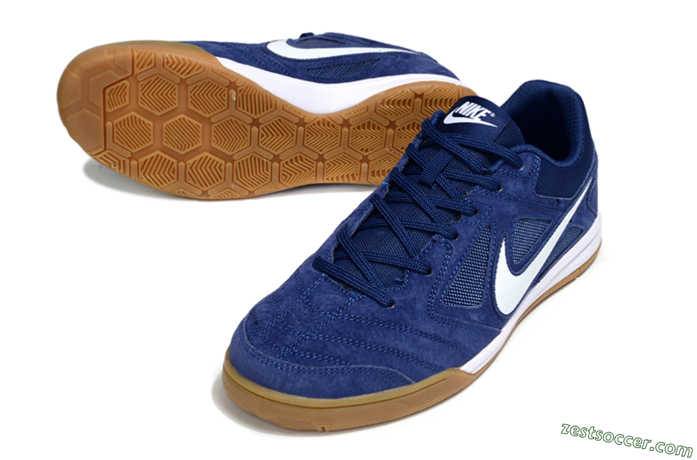 Nike Lunar Gato 2 IC Low-Tops Soccer Shoes - Blue/White 3
