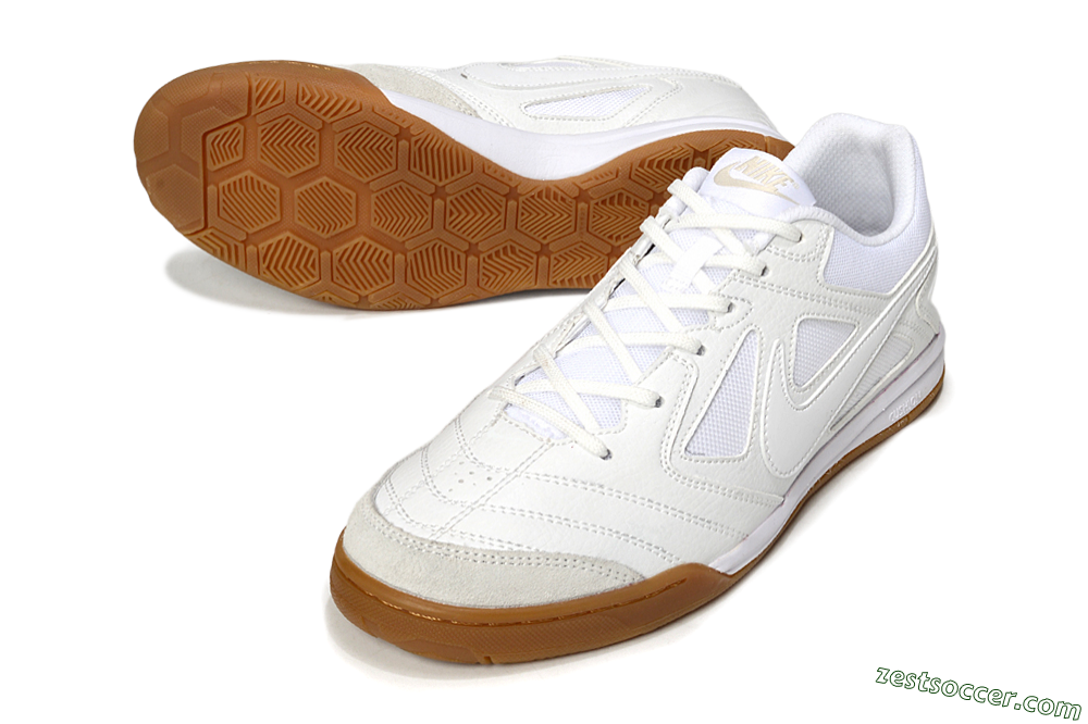 Nike Lunar Gato 2 IC Low-Tops Soccer Shoes - Beige/White 3