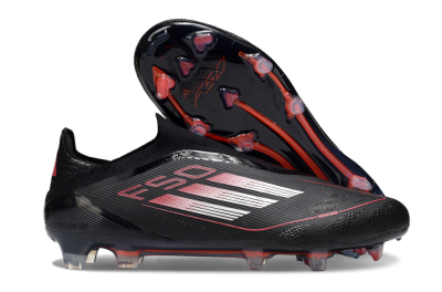 Adidas F50 Elite Laceless FG Low-Tops Soccer Cleats - Black/Silver/Red