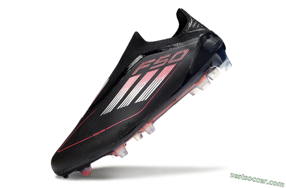 Adidas F50 Elite Laceless FG Low-Tops Soccer Cleats - Black/Silver/Red 5