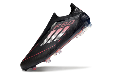 Adidas F50 Elite Laceless FG Low-Tops Soccer Cleats - Black/Silver/Red