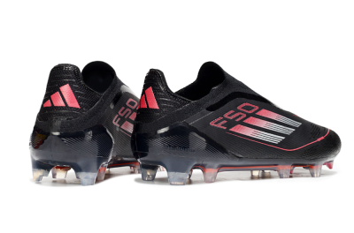 Adidas F50 Elite Laceless FG Low-Tops Soccer Cleats - Black/Silver/Red