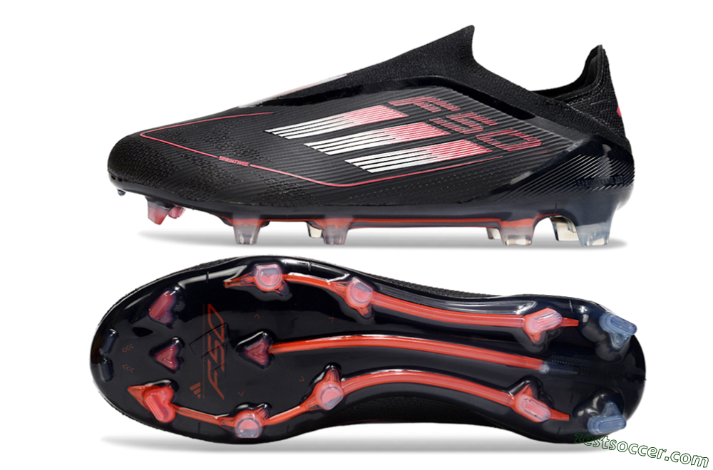 Adidas F50 Elite Laceless FG Low-Tops Soccer Cleats - Black/Silver/Red 1