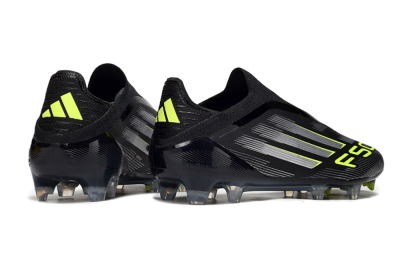Adidas F50 Elite Laceless FG Low-Tops Soccer Cleats - Black/Silver/Yellow