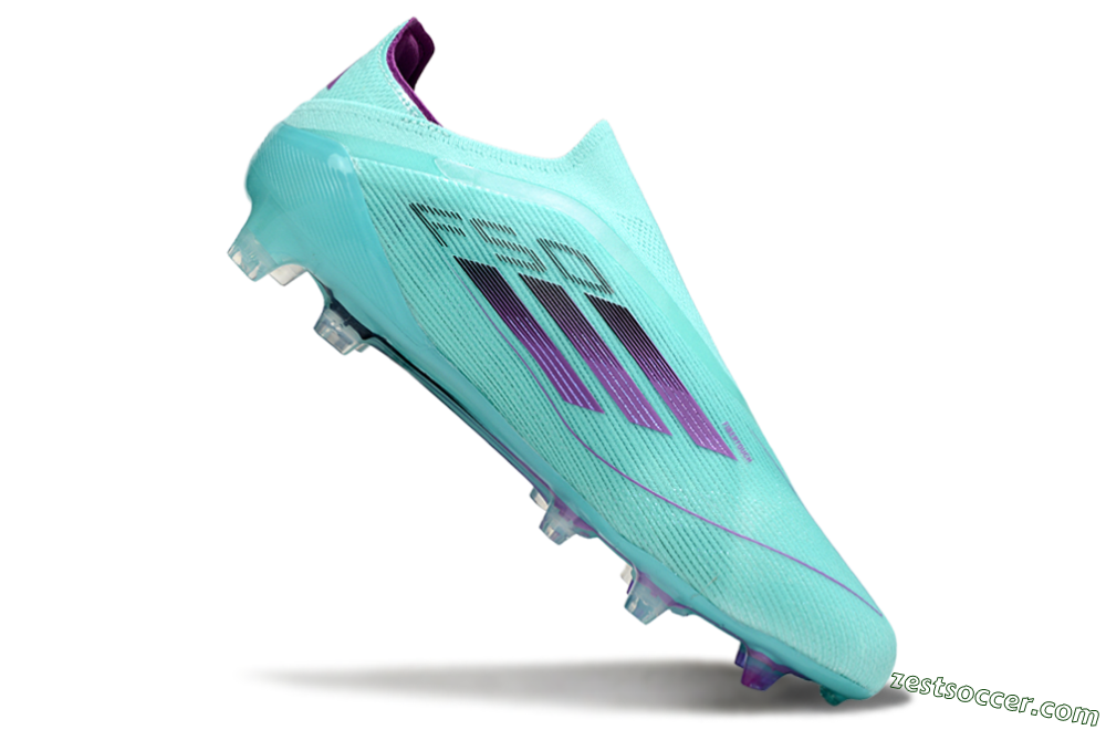 Adidas F50 Elite Laceless FG Low-Tops Soccer Cleats - Jade/Purple/Black 4
