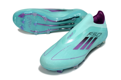 Adidas F50 Elite Laceless FG Low-Tops Soccer Cleats - Jade/Purple/Black