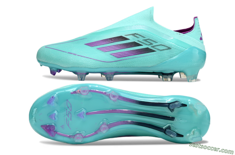 Adidas F50 Elite Laceless FG Low-Tops Soccer Cleats - Jade/Purple/Black 1