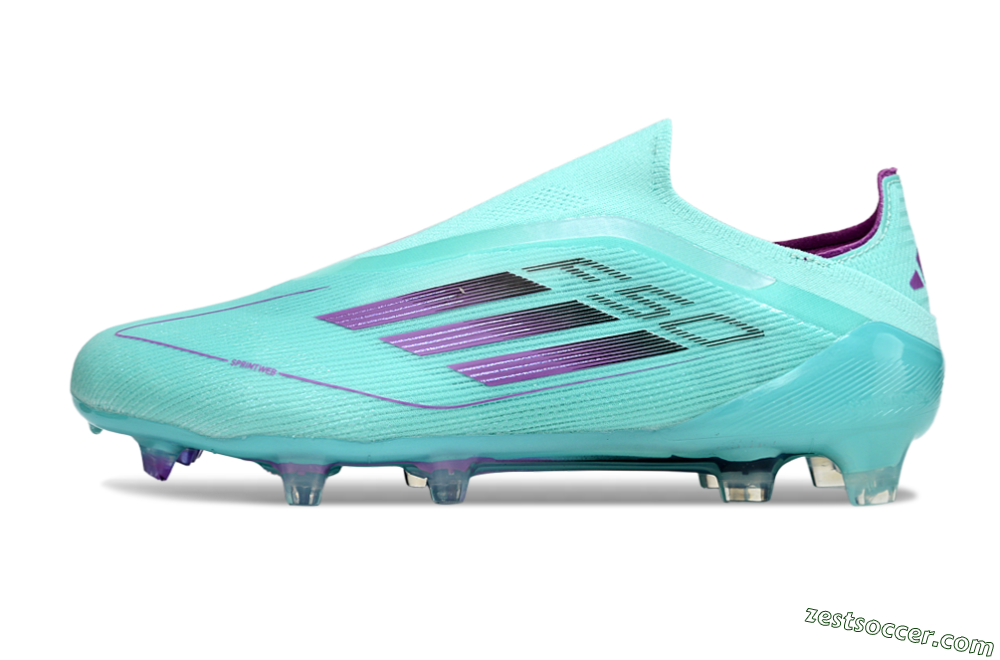 Adidas F50 Elite Laceless FG Low-Tops Soccer Cleats - Jade/Purple/Black 2