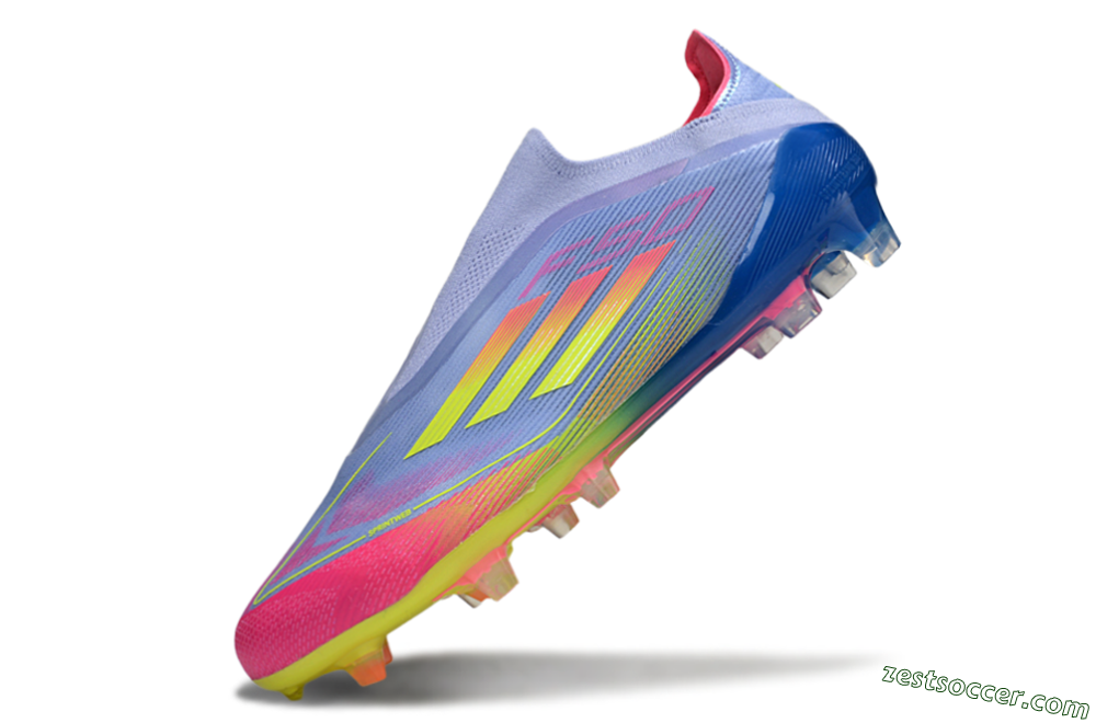 Adidas F50 Elite Laceless FG Low-Tops Soccer Cleats - Blue/Yellow/Red 5