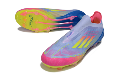 Adidas F50 Elite Laceless FG Low-Tops Soccer Cleats - Blue/Yellow/Red