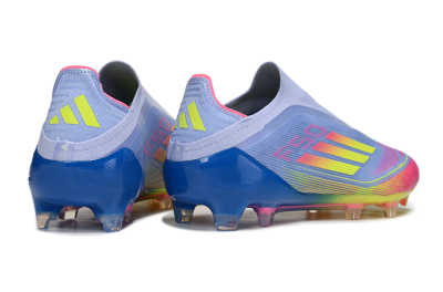 Adidas F50 Elite Laceless FG Low-Tops Soccer Cleats - Blue/Yellow/Red