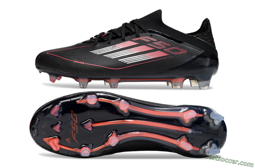 Adidas F50 Elite FG Low-Tops Soccer Cleats - Black/Silver/Red 1
