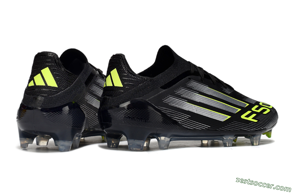 Adidas F50 Elite FG Low-Tops Soccer Cleats - Black/Silver/Yellow 6