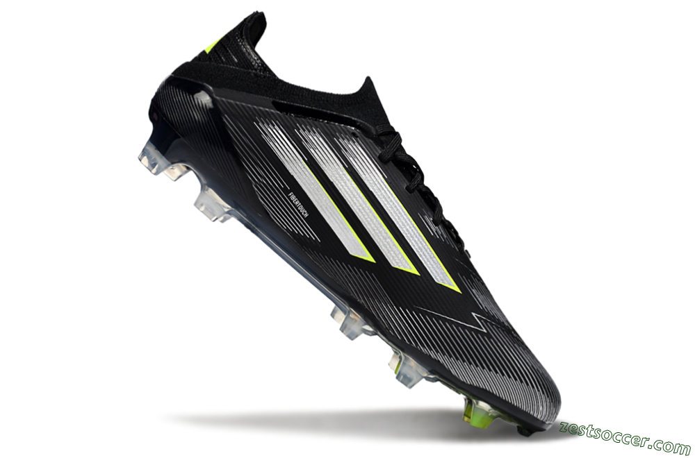 Adidas F50 Elite FG Low-Tops Soccer Cleats - Black/Silver/Yellow 4