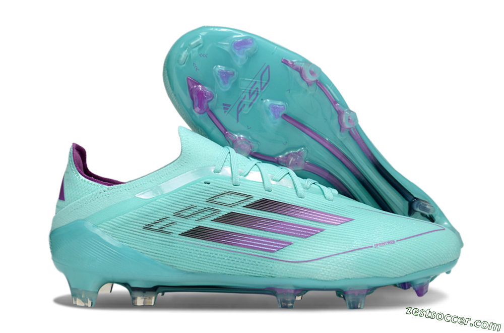Adidas F50 Elite FG Low-Tops Soccer Cleats - Jade/Purple/Black 0