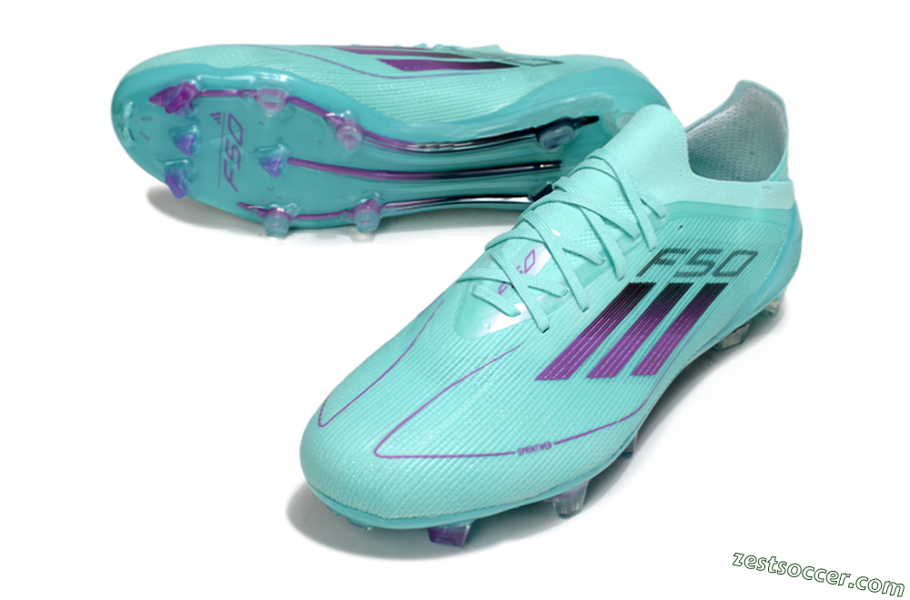 Adidas F50 Elite FG Low-Tops Soccer Cleats - Jade/Purple/Black 3