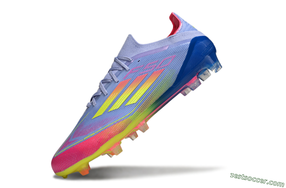 Adidas F50 Elite FG Low-Tops Soccer Cleats - Blue/Yellow/Pink 5