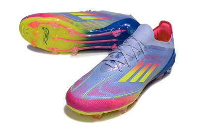 Adidas F50 Elite FG Low-Tops Soccer Cleats - Blue/Yellow/Pink