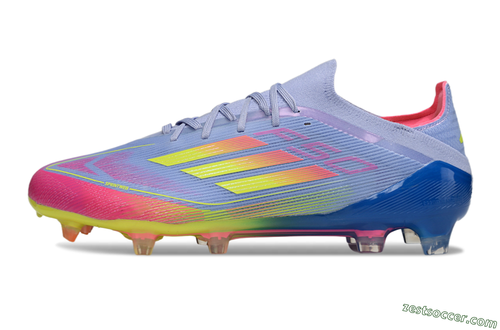 Adidas F50 Elite FG Low-Tops Soccer Cleats - Blue/Yellow/Pink 2