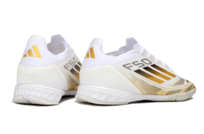 Adidas F50 Pro IC Low-Tops Soccer Shoes - White/Black/Gold
