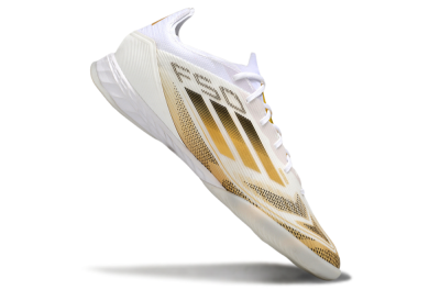 Adidas F50 Pro IC Low-Tops Soccer Shoes - White/Black/Gold