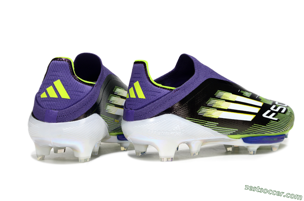 Adidas F50+ Elite Lightstrike Pro Laceless FG Low-Tops Soccer Cleats - Purple/White/Yellow 6
