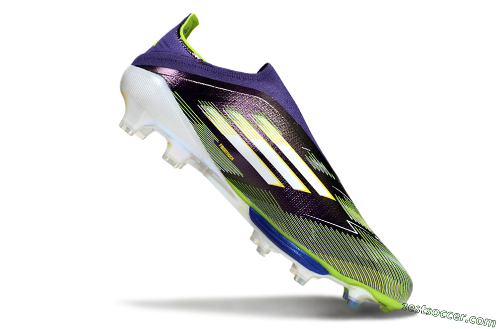 Adidas F50+ Elite Lightstrike Pro Laceless FG Low-Tops Soccer Cleats - Purple/White/Yellow 4