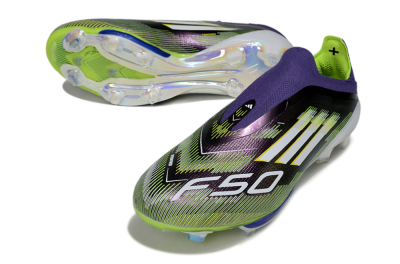 Adidas F50+ Elite Lightstrike Pro Laceless FG Low-Tops Soccer Cleats - Purple/White/Yellow