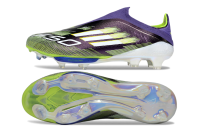 Adidas F50+ Elite Lightstrike Pro Laceless FG Low-Tops Soccer Cleats - Purple/White/Yellow