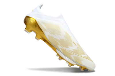 Adidas F50+ Elite Lightstrike Pro Laceless FG Low-Tops Soccer Cleats - White/Gold