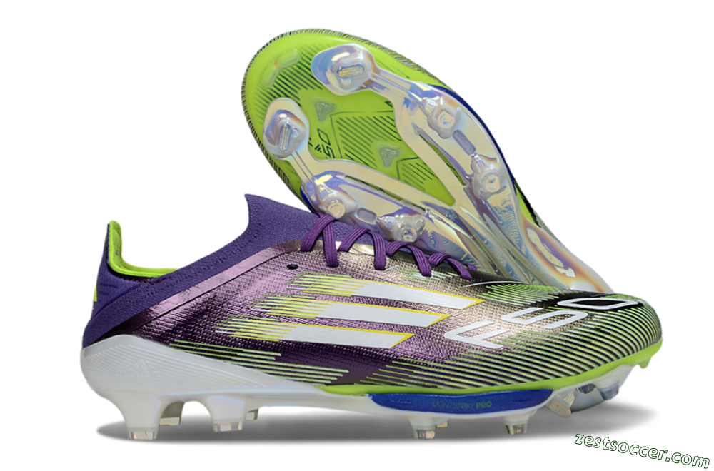 Adidas F50+ Elite Lightstrike Pro FG Low-Tops Soccer Cleats - Purple/White/Yellow 0