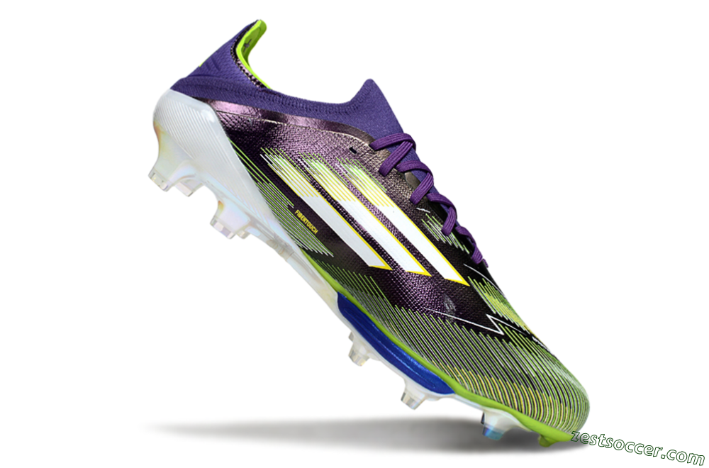 Adidas F50+ Elite Lightstrike Pro FG Low-Tops Soccer Cleats - Purple/White/Yellow 4