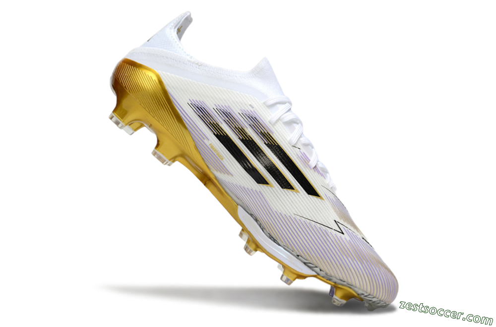 Adidas F50+ Elite Lightstrike Pro FG Low-Tops Soccer Cleats - White/Black/Gold 4