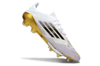 Adidas F50+ Elite Lightstrike Pro FG Low-Tops Soccer Cleats - White/Black/Gold