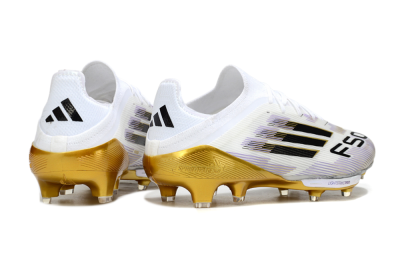 Adidas F50+ Elite Lightstrike Pro FG Low-Tops Soccer Cleats - White/Black/Gold