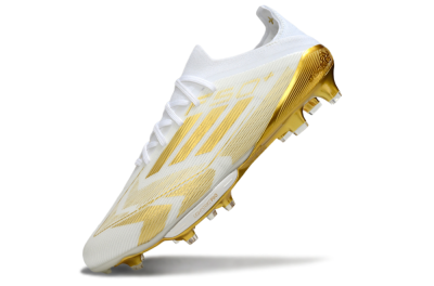Adidas F50+ Elite Lightstrike Pro FG Low-Tops Soccer Cleats - White/Gold