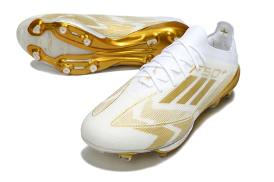 Adidas F50+ Elite Lightstrike Pro FG Low-Tops Soccer Cleats - White/Gold