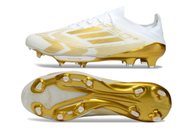 Adidas F50+ Elite Lightstrike Pro FG Low-Tops Soccer Cleats - White/Gold