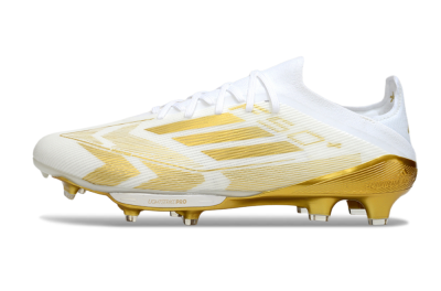 Adidas F50+ Elite Lightstrike Pro FG Low-Tops Soccer Cleats - White/Gold